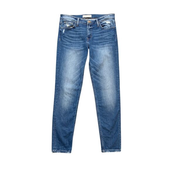 Flying Monkey Jeans Womens 28 Denim Lighthouse Ankle Skinny Distressed Hem - Picture 1 of 10
